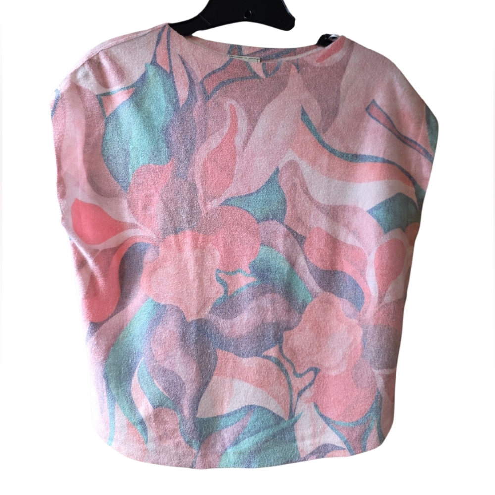 Sioni Floral Print Sleeveless Crewneck Sweater Size XS
